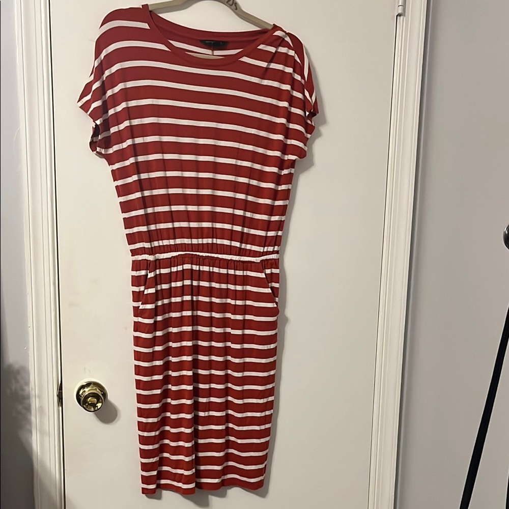 Striped Orange and White Dress M